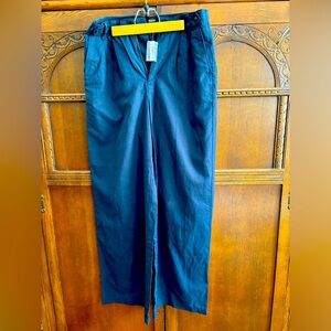 Madewell cotton and linen navy wide leg trouser pants. Size 8T (tall).